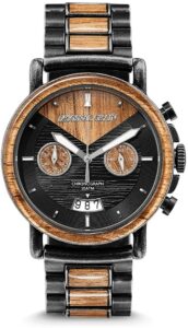 Original Grain Wood Wrist Watch Alterra Collection 44mm Chronograph Watch