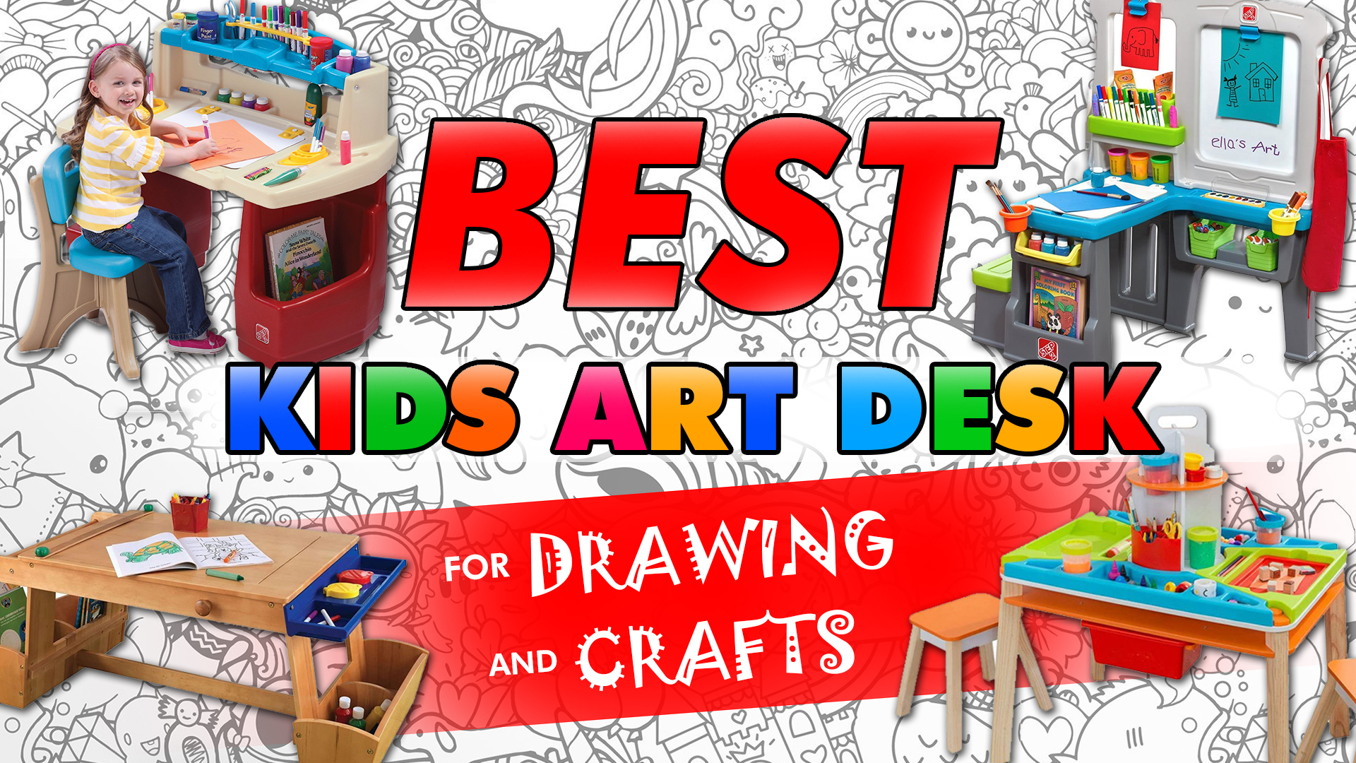 10 Kids Art Desk for Drawing and Crafts - 10Fabs